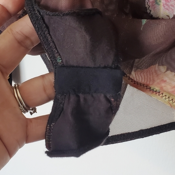 Free People Bodysuit Top Womens Extra Small Poppy Printed Long Sleeve Boho - Picture 5 of 9